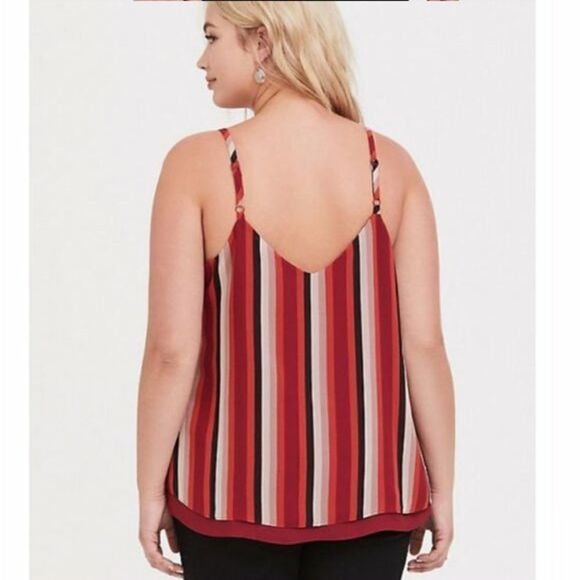Torrid 1X Chiffon Stripe Double Layer Swing Cami - Picture 2 of 9